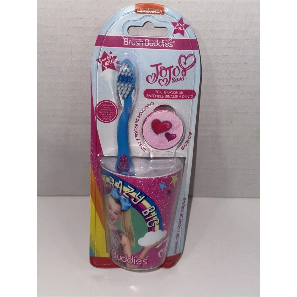 Brush Buddies JoJo Siwa Toothbrush Set with Rinsing Cup and Brush Cap New